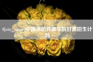 山南中国消防救援学院甘肃招生计划