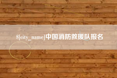 山南中国消防救援队报名