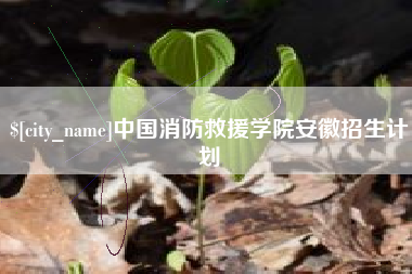 山南中国消防救援学院安徽招生计划