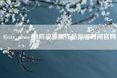 山南消防设施操作员报名时间官网