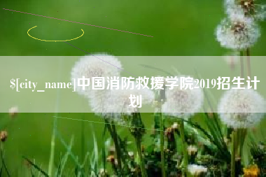 山南中国消防救援学院2019招生计划