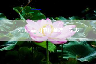 山南中国金牌一览表