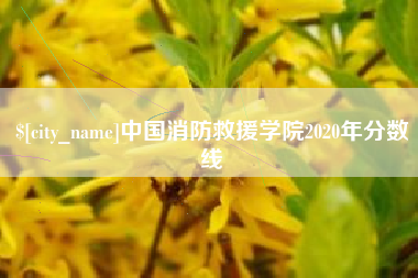 山南中国消防救援学院2020年分数线